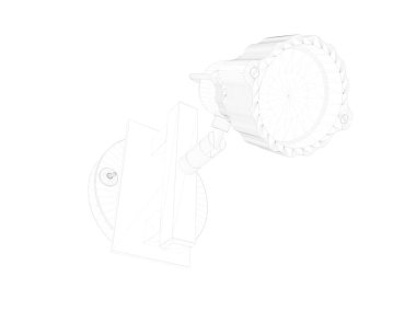 bir plan lamba ışık tutucu 3D render beyaz izole