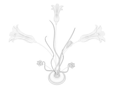 bir plan lamba ışık tutucu 3D render beyaz izole