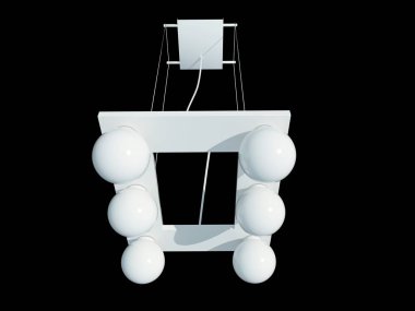 üzerinde siyah bir backgro izole bir beyaz lamba kolye 3D render