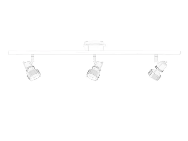 Representación 3d de un soporte de luz de lámpara de anteproyecto aislar en un blanco —  Fotos de Stock