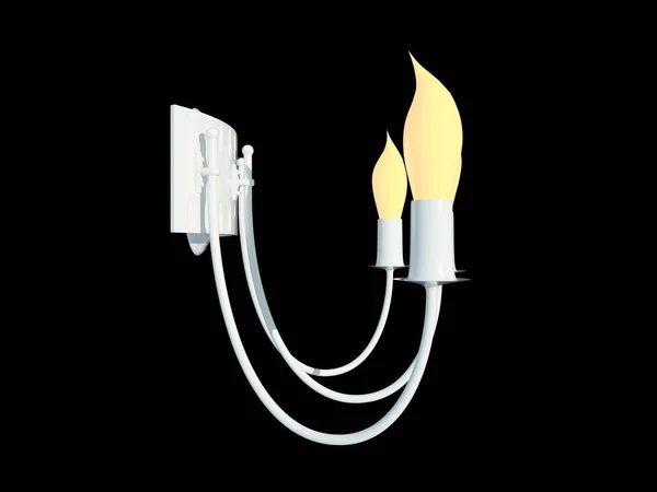 Representación 3d de un colgante de lámpara blanca aislado en un backgro negro —  Fotos de Stock