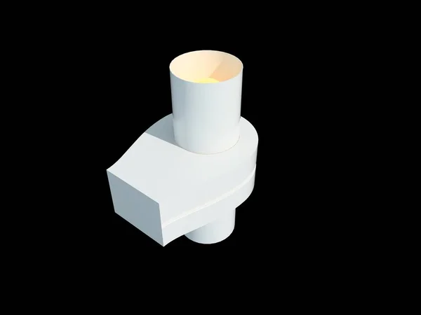 3d rendering of a white lamp pendant isolated on a black backgro — Stock Photo, Image