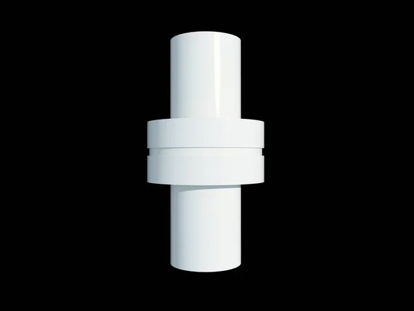 Representación 3d de un colgante de lámpara blanca aislado en un backgro negro — Foto de Stock