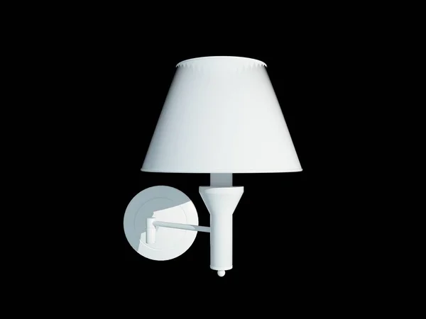 3d rendu d'une suspension de lampe blanche isolée sur un fond noir — Photo