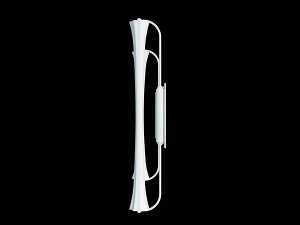 3D-Darstellung eines weißen Lampenanhängers isoliert auf schwarzem Hintergrund — Stockfoto