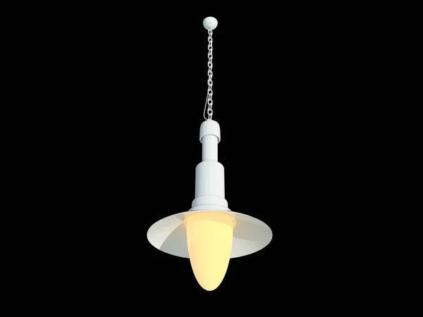 Rendering 3d di un lampadario bianco isolato su un retro nero — Foto Stock