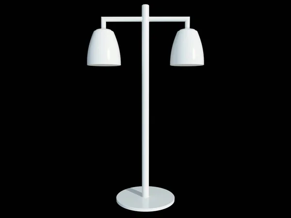 Rendering 3d di un lampadario bianco isolato su un retro nero — Foto Stock