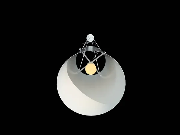 3D рендеринг кулон белая лампа изолированы на черной backgro — стоковое фото