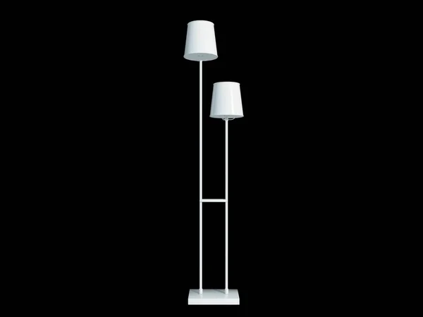 Rendering 3d di un lampadario bianco isolato su un retro nero — Foto Stock