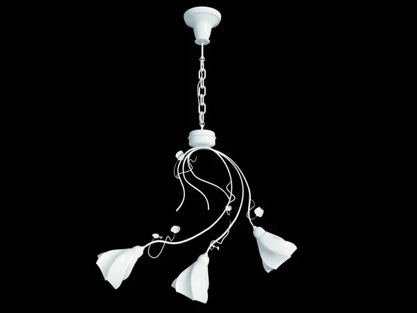 Representación 3d de un colgante de lámpara blanca aislado en un backgro negro —  Fotos de Stock