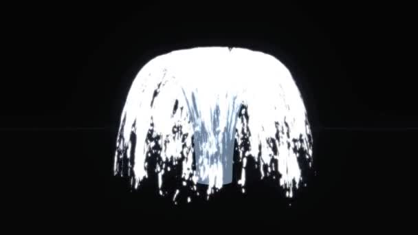 黒の上にアルファマットと完璧なループ水噴水の3Dレンダリング — ストック動画