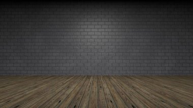 3d rendering of a brick wall frontal view studio clipart