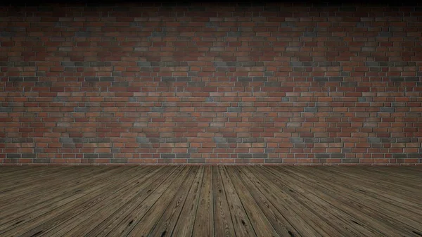 Rendering Brick Wall Frontal View Studio — Stock Photo, Image