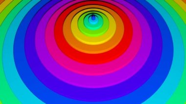 Renkli bir gökkuşağı çemberinin 3 boyutlu canlandırması arkaplan canlandırması