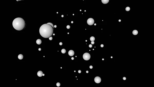 Візуалізація Білої Літаючої Сфери Ізольовано Чорному Тлі — стокове фото