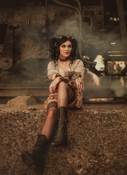 Bir steampunk kız — Stok fotoğraf