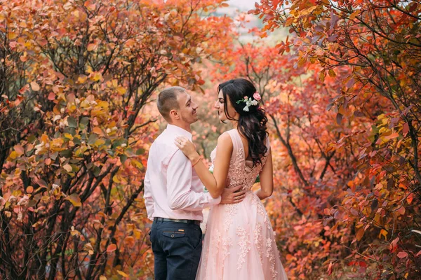 Um lindo casal amoroso. Dia do casamento — Fotografia de Stock