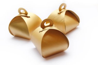 Three Golden Package Boxes clipart