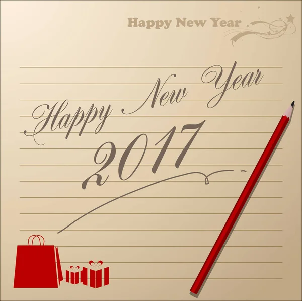 Resumen de Feliz Año Nuevo 2017 . — Vector de stock