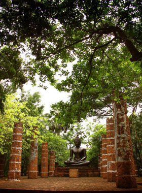 Büyük siyah Buda heykeli