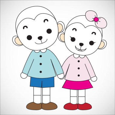 Hemşirelik veya çift hayvan çizgi film. 