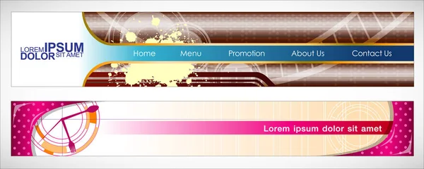 Cabeçalho do vetor Horizontal Web Menu Design . —  Vetores de Stock