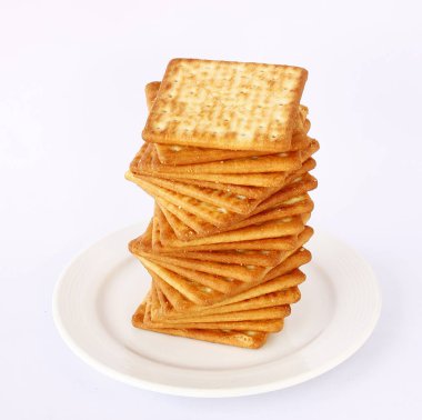 Tuzlu kraker, gıda ve Snack kavramı.