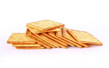 Tuzlu kraker, gıda ve Snack kavramı.