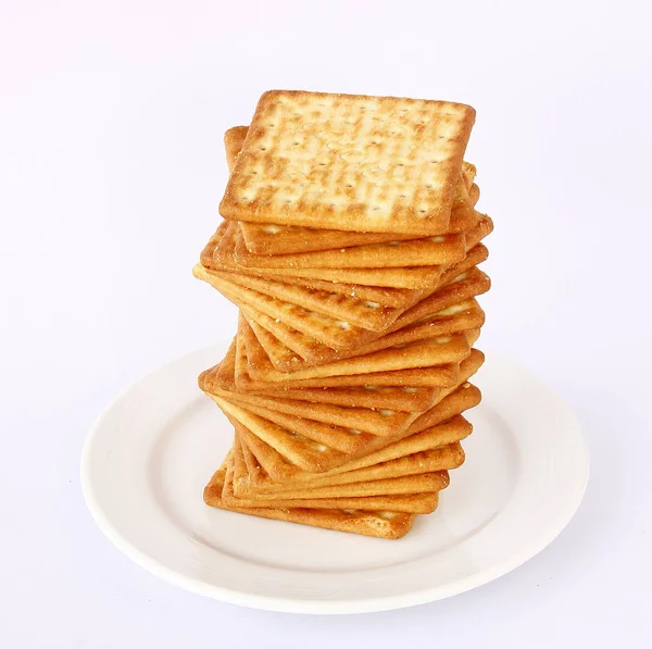 Bolachas salgadas, comida e lanche conceito . — Fotografia de Stock