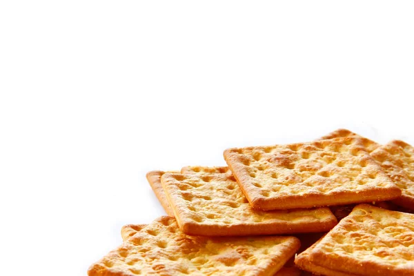 Salty Crackers are on white background. — Stock Photo, Image