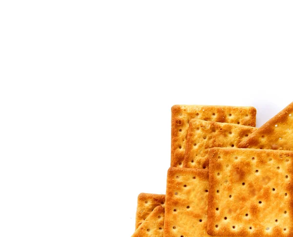 Salty Crackers are on white background. — Stock Photo, Image