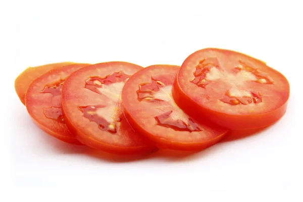 西红柿切成薄片，有机蔬菜. — 图库照片