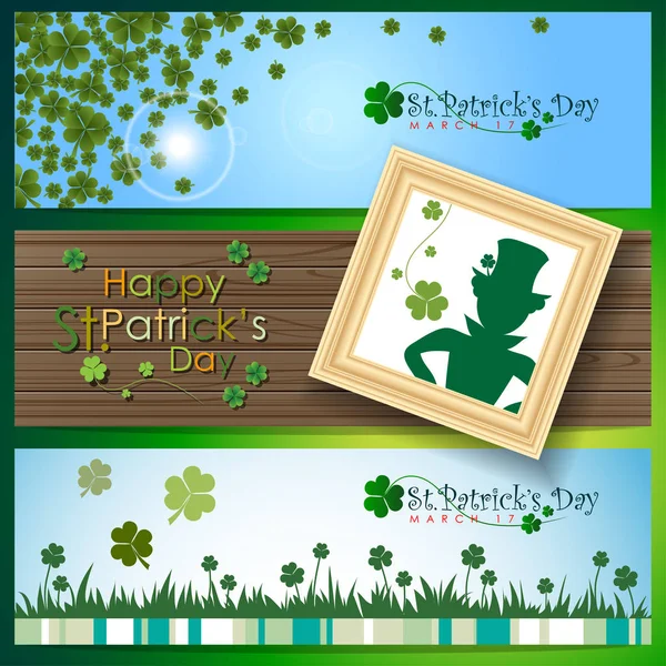 Abstrackt Patrick Day Background Card Banner Template Design Vector Illustration — Stock Vector