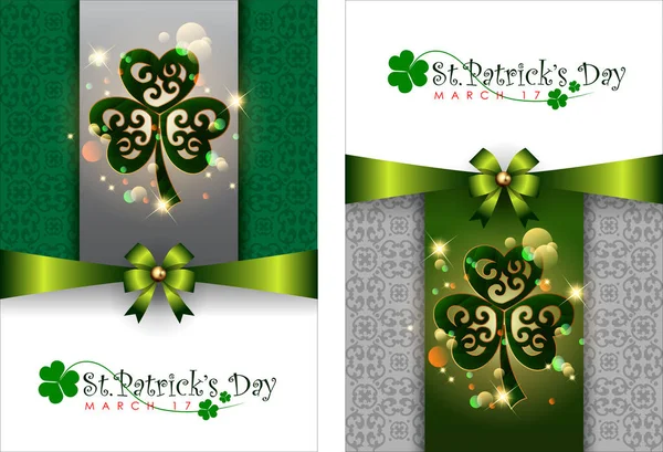 Abstrackt Patrick Day Background Inglés Diseño Plantilla Tarjeta Banner Vector — Vector de stock