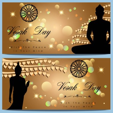 Abstract of Vesak Day. The day referred to the Birthday, Enlightenment, and Death of The Lord Buddha that's one sign of Buddism. Buddhists around the world called The Meditation Day and Buddha Jayanti Day. Vector and Illustration, EPS 10. clipart