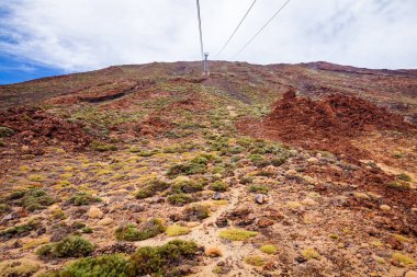 Teleferik Teide yanardağı üzerinde