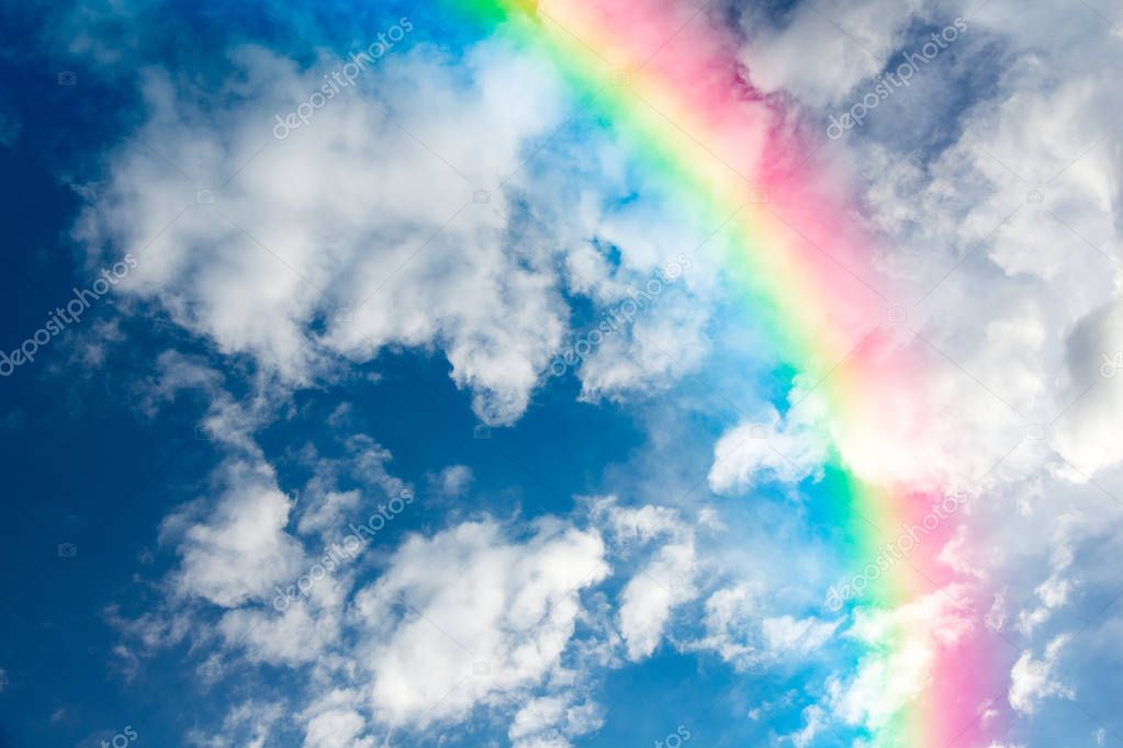 Bright Rainbow In Sky Stock Photo By C Daliu