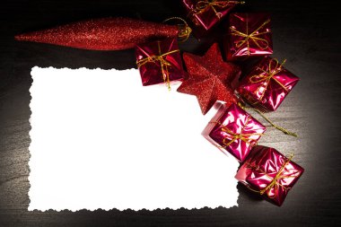 Noel süslemeleri ile çerçeve