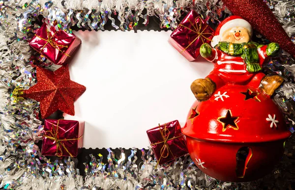 Weihnachtsrahmen mit Dekoration — Stockfoto