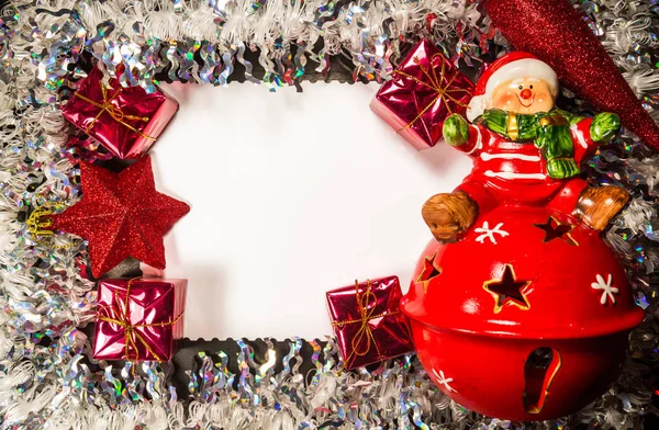 Moldura de Natal com decorações — Fotografia de Stock