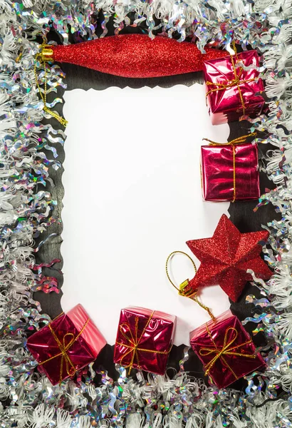 Рождественские рамки с украшениями — стоковое фото
