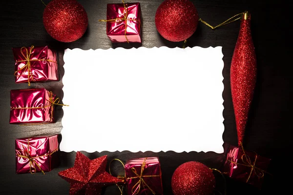 Kerstmis frame met decoraties — Stockfoto