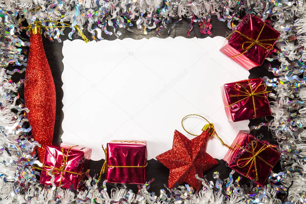 Christmas frame with decorations