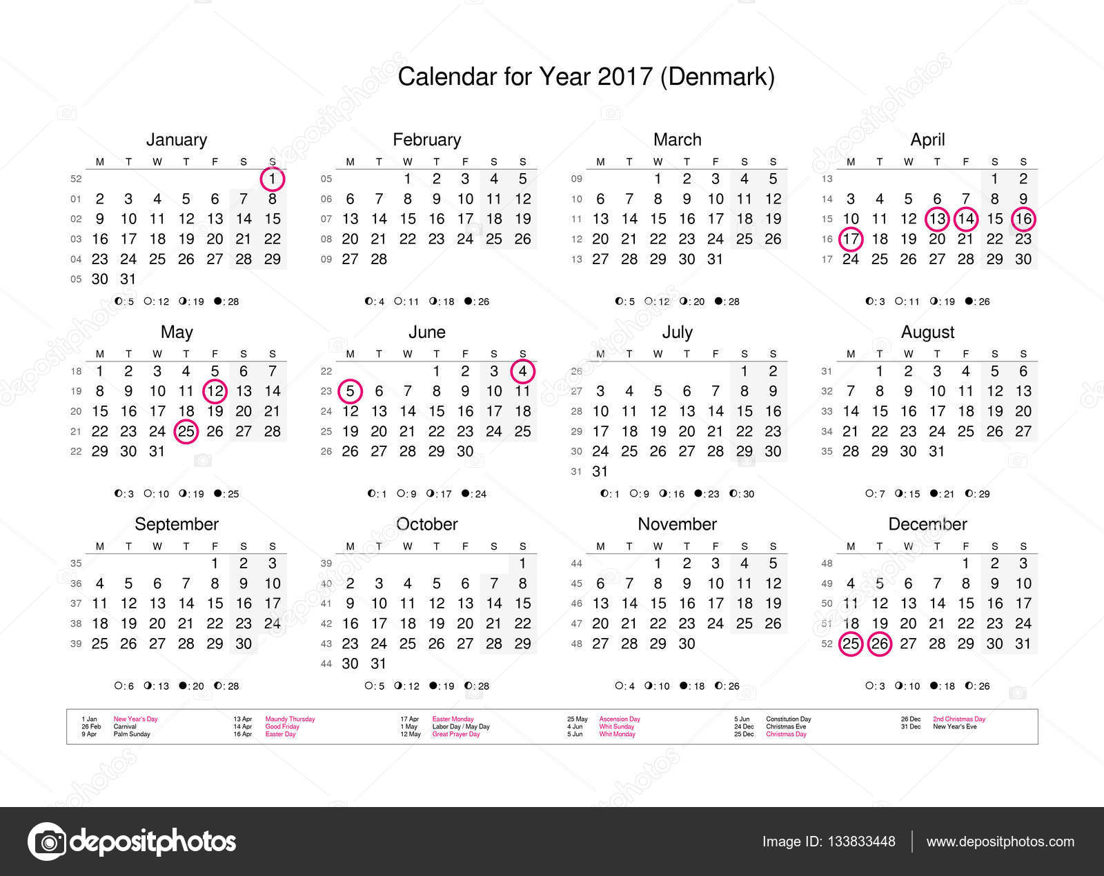 Calendar Of Year 2017 With Public Holidays And Bank Holidays Stock Photo C Daliu 133833448 kalendarz duński