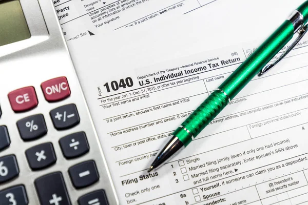 Individual income tax return blank — Stock Photo, Image