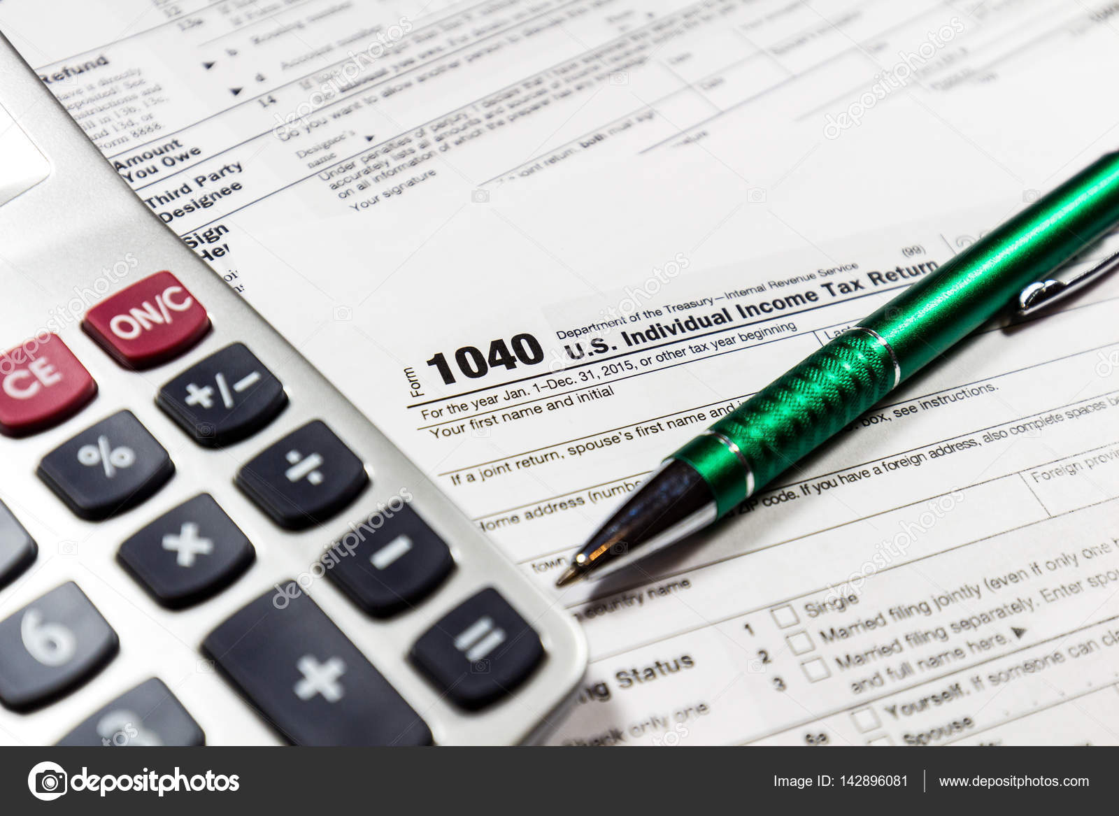 Us Tax Return Form 1040 Stock Photo By C Daliu 142896081