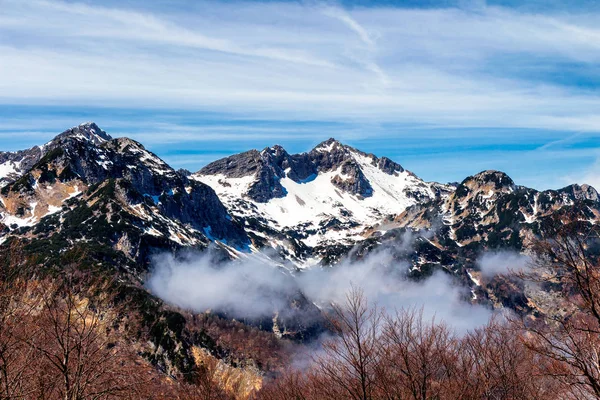 Alpi cime ricoperte di neve fresca — Foto Stock