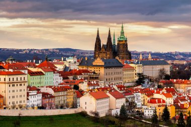 St. Vitus Cathedral and Prague Castle. Czechia clipart