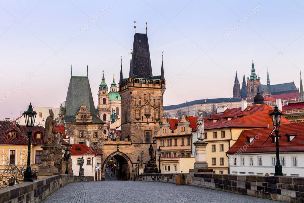 Charles Bridge (Karluv Most) and Old Town Tower, the most beauti
