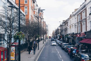 Londra, İngiltere - 2 Nisan, 2017. Notting Hill mahalle ve c